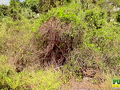 Rachel Rose Strokes Black Cock in the Park - Public Handjobs