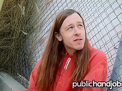 Naughty Cop Sarah Vandella Strokes Lucky Prisoner - Public Handjobs