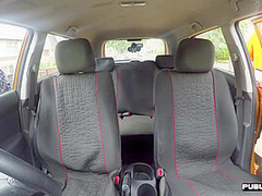 Chubby redhead public fucked in car by driving instructor