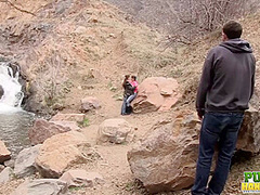 Laura Coryander and Miatsu Kumiko make a new friend in the park - Public Handjobs