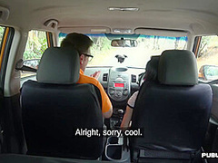 Asian driving student public fucked outdoor in car by tutor
