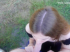 Bunny Nika - Outdoor Public Pov Blowjob & Facial