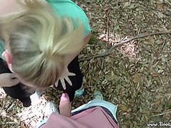 Chubby Girl With Nice Curves Sucks And Fucks Boyfriend In The Forest