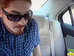 Cassidy Bliss gives a handjob in the back seat of a car - Public Handjobs