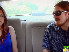 Cassidy Bliss gives a handjob in the back seat of a car - Public Handjobs