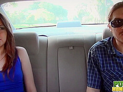Cassidy Bliss gives a handjob in the back seat of a car - Public Handjobs