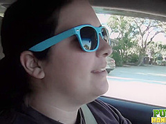 Cassidy Bliss gives a handjob in the back seat of a car - Public Handjobs