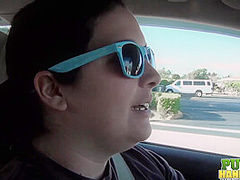 Cassidy Bliss gives a handjob in the back seat of a car - Public Handjobs