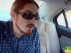 Cassidy Bliss gives a handjob in the back seat of a car - Public Handjobs