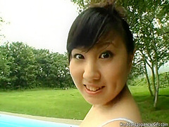 Cute asian teen dancing