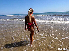 Extreme naughty bikini in public