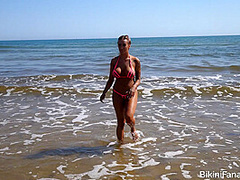 Extreme naughty bikini in public