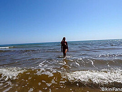 Extreme naughty bikini in public