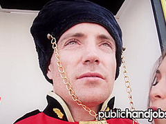 Gia Paige and Riley Reid Taunt Royal Guard - Public Handjobs