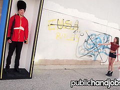 Gia Paige and Riley Reid Taunt Royal Guard - Public Handjobs