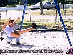 Risky Public Nudity With Short Haired Brunette Freak