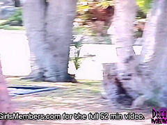 Risky Public Nudity With Short Haired Brunette Freak