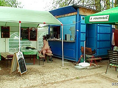 Old Ugly Guy Seduce Homeless Young Girl Public Sex For