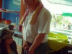 Old Ugly Guy Seduce Homeless Young Girl Public Sex For