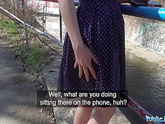 Horny Blonde Flasher Gets Her Pussy Creampied In A Tunnel