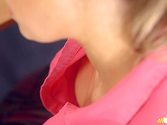 Jayne in College Cleavage - DownblouseJerk