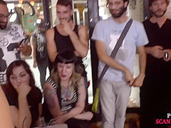 Submissive slutty babe public mouth and pussyfucked