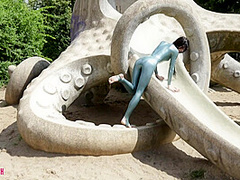 Hot Catsuit In Public - Watch4Fetish