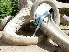 Hot Catsuit In Public - Watch4Fetish