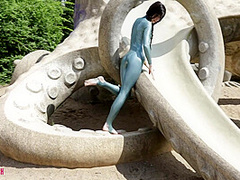 Hot Catsuit In Public - Watch4Fetish