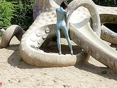 Hot Catsuit In Public - Watch4Fetish
