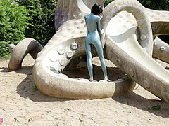 Hot Catsuit In Public - Watch4Fetish