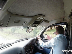 Katy Rose - Is Fucking A Horny Man In The Back Of His Car, During The Day