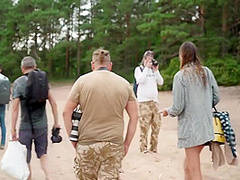 On The Beach. Funny And Dynamic Video About Nude Shooting Of Girls On The Seashore. 10 Min