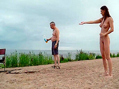 On The Beach. Funny And Dynamic Video About Nude Shooting Of Girls On The Seashore. 10 Min
