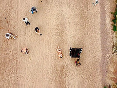 On The Beach. Funny And Dynamic Video About Nude Shooting Of Girls On The Seashore. 10 Min