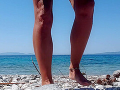 Nippleringlover Horny Milf Pissing Outdoors At Nude Beach See Through Pierced Nipples Big Pussy Ring