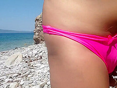 Nippleringlover Horny Milf Pissing Outdoors At Nude Beach See Through Pierced Nipples Big Pussy Ring