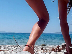 Nippleringlover Horny Milf Pissing Outdoors At Nude Beach See Through Pierced Nipples Big Pussy Ring