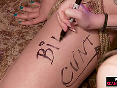 Useless humiliated babe throatfucked n facialized in public