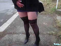 Working Girl Sucks Hard On His Big Fat Cock