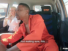 IR driving tutor MILF fucked in car by BBC mechanic dude