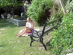 Aunt Judys - Sunbathing Jade Masturbates In The Backyard