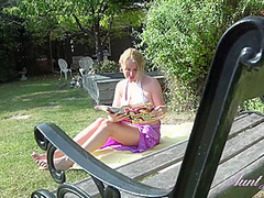 Aunt Judys - Sunbathing Jade Masturbates In The Backyard