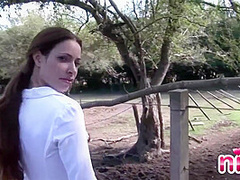 Lesbian Nina showing her perfect ass and Sexy Body in Rodeo Outdoor