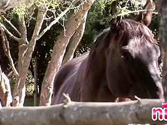 Lesbian Nina showing her perfect ass and Sexy Body in Rodeo Outdoor