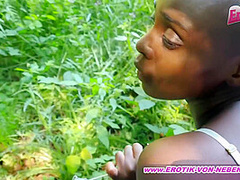 Black African - German Teen At Amateur Outdoor Pov Fuck