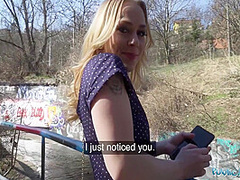 Horny Blonde Flasher Gets Her Pussy Creampied In A Tunnel 11 Min With Chrystal Sinn