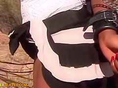 African MILF Fulfils Fantasy Of Outdoor Punishment Wearing A Mexican Luchador Mask