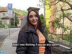 Spanish Babe In Tight Dress Fucked Outside