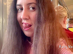 The Girl 18 Y.o. Showed Her Panties On The Train And Jerked Off A Dick To A Stranger In Public 9 Min